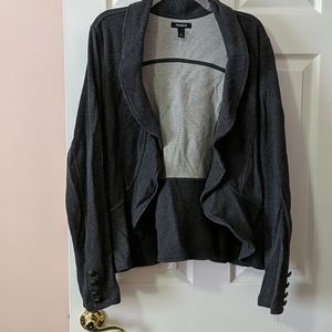 Torrid Dark Grey Military Open Front Cardigan -GUC